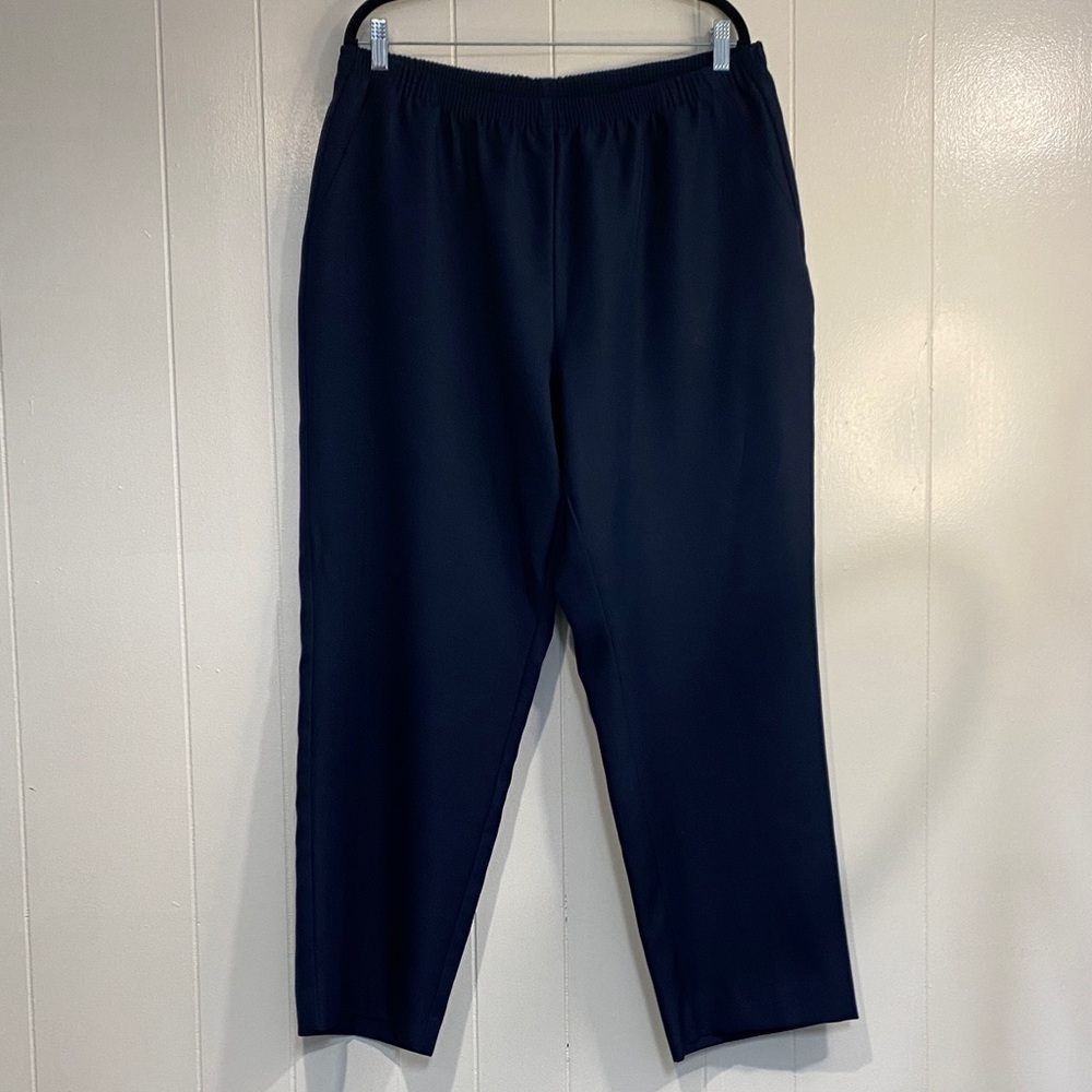 Karen Scott Pants | Pull-On Elastic Waist Navy | Straight Leg | Size 1X